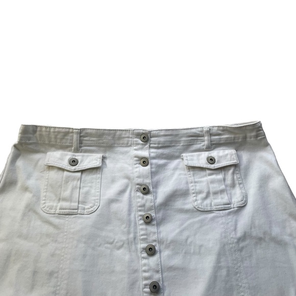 Roz & Ali Women's Denim Button Down Skirt Off-White Size 22 - Picture 2 of 8